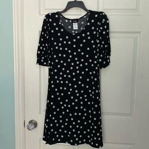 Black Dress White Polka Dot Dress. Size medium
